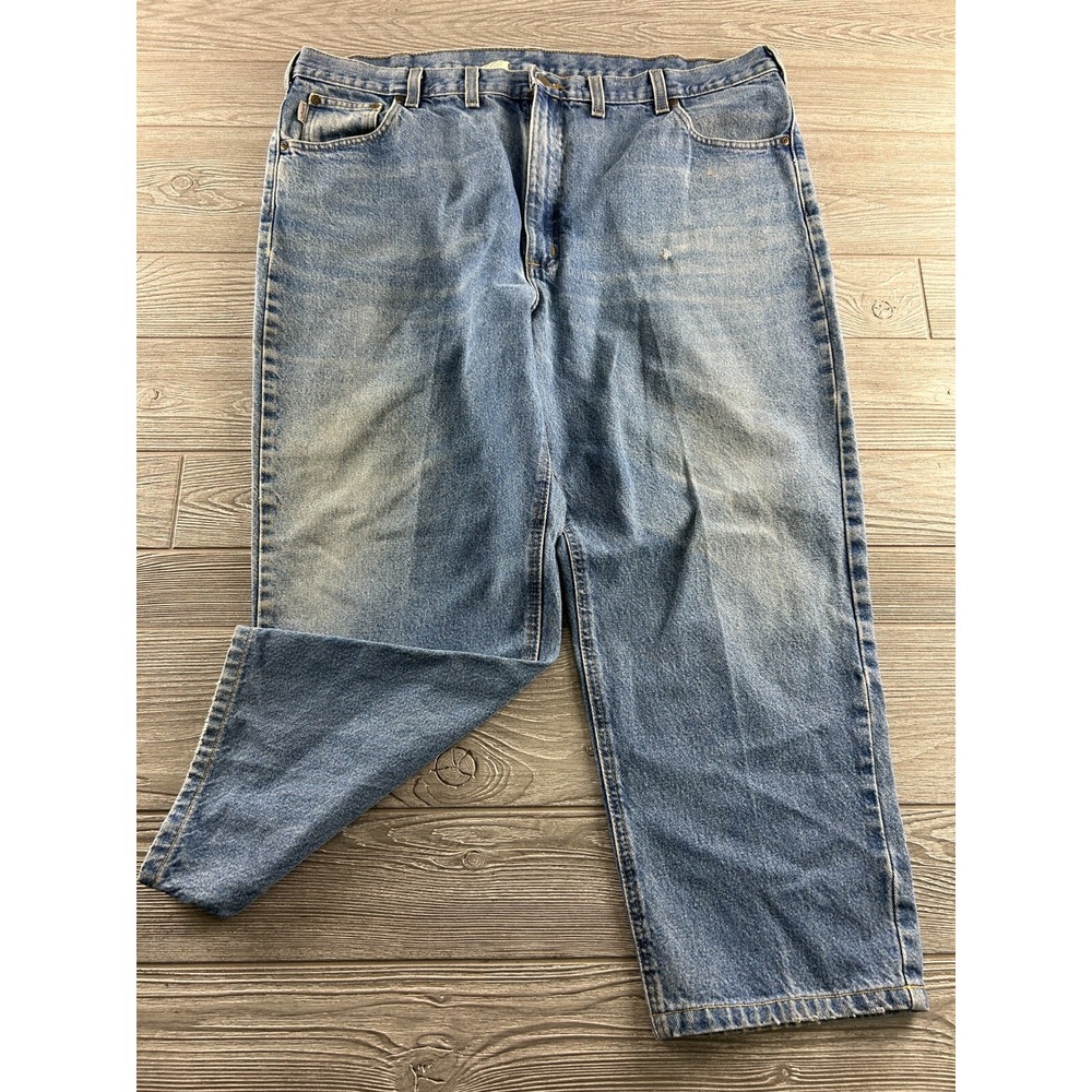 Carhartt Straight Traditional Fit Denim Blue Jeans men's size 46X30 B18 DST